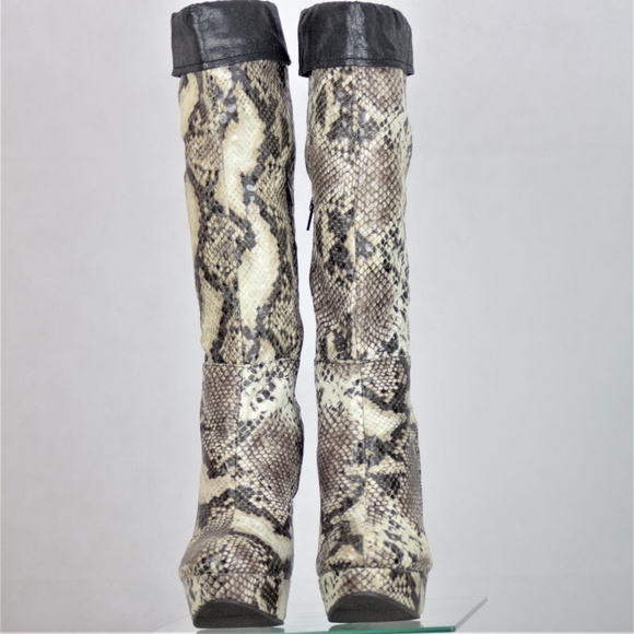 Charlotte Russe 8, knee high faux snakeskin boots - Picture 2 of 8